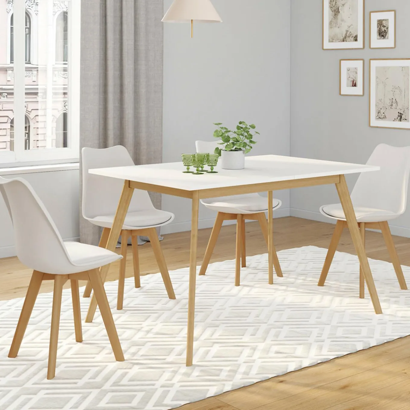 IDMarket Table extensible scandinave blanche* Meubles Blancs|Collection Scandinave