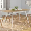IDMarket Table extensible scandinave bois et pieds blancs* Meubles En Bois|Collection Scandinave