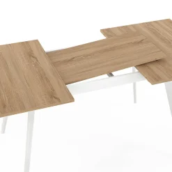 IDMarket Table extensible scandinave bois et pieds blancs* Meubles En Bois|Collection Scandinave