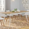 IDMarket Table extensible scandinave plateau bois pieds blancs 160-200cm* Collection Scandinave|Salle À Manger Complète