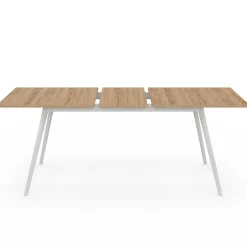 IDMarket Table extensible scandinave plateau bois pieds blancs 160-200cm* Collection Scandinave|Salle À Manger Complète