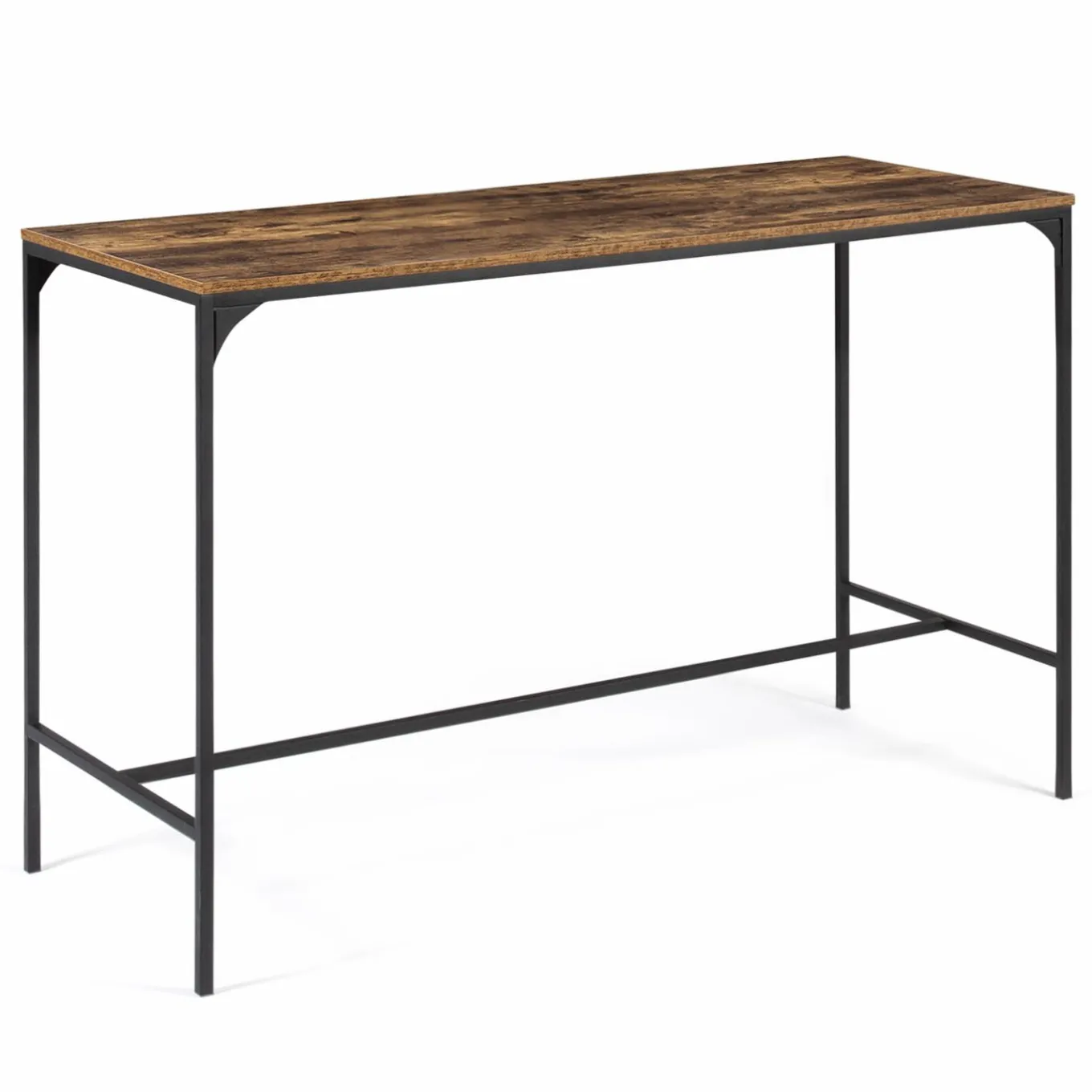 IDMarket Table haute avec 6 tabourets bois effet vieilli* Collection Vintage|Collection Industrielle