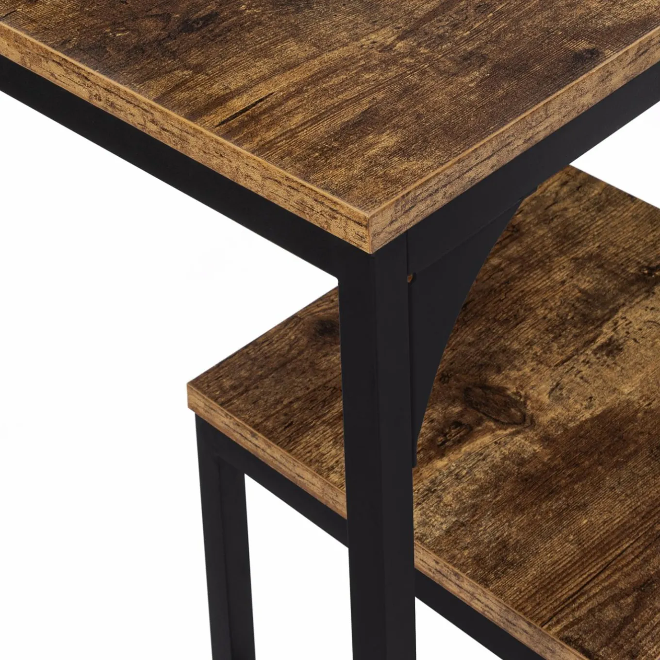 IDMarket Table haute avec 6 tabourets bois effet vieilli* Collection Vintage|Collection Industrielle
