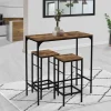 IDMarket Table haute avec 2 tabourets bois effet vieilli* Collection Industrielle|Mange Debout