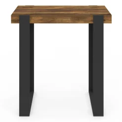 IDMarket Table haute de bar bois foncé effet vieilli et noir 113 cm* Meubles Hauts|Collection Design