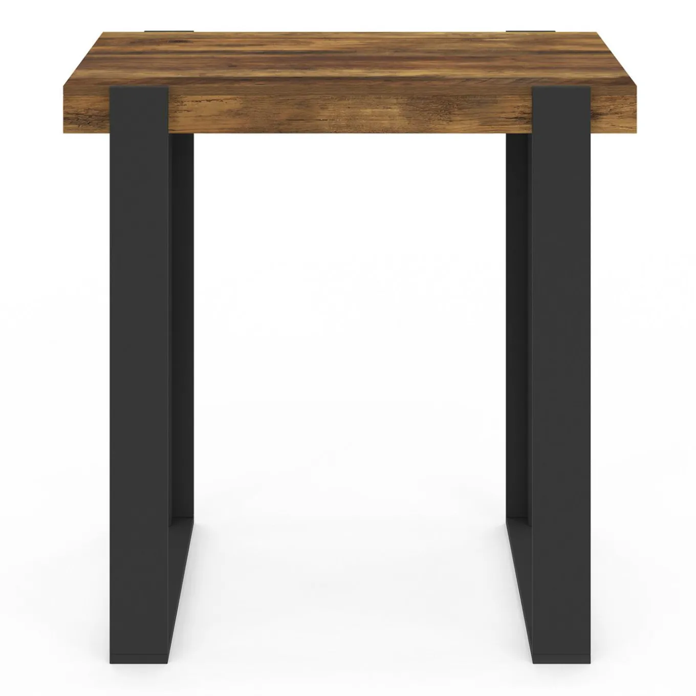IDMarket Table haute de bar bois foncé effet vieilli et noir 113 cm* Meubles Hauts|Collection Design