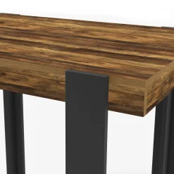 IDMarket Table haute de bar bois foncé effet vieilli et noir 113 cm* Meubles Hauts|Collection Design