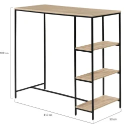 IDMarket Table haute industrielle avec étagères* Meubles Hauts|Collection Industrielle