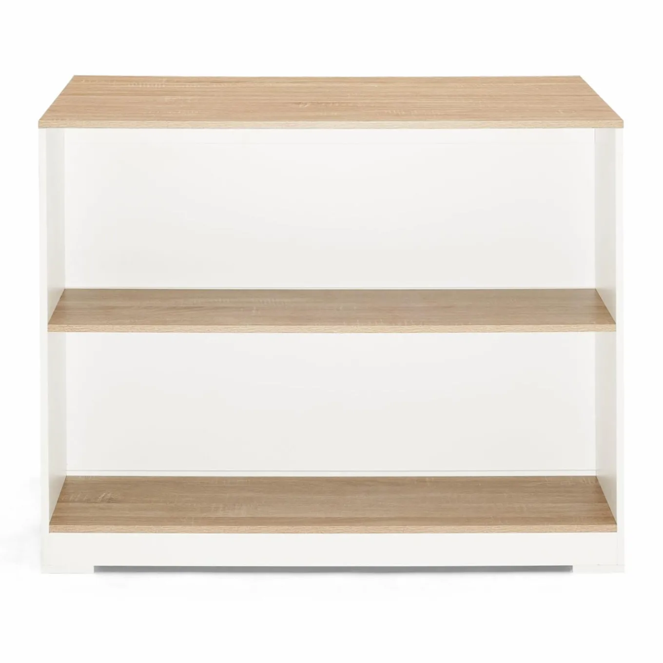 IDMarket Table haute îlot de cuisine blanche et bois* Meubles Hauts|Meubles Blancs