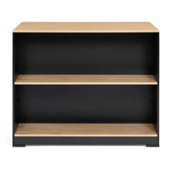 IDMarket Table haute îlot de cuisine noir et bois* Meubles Hauts|Collection Design