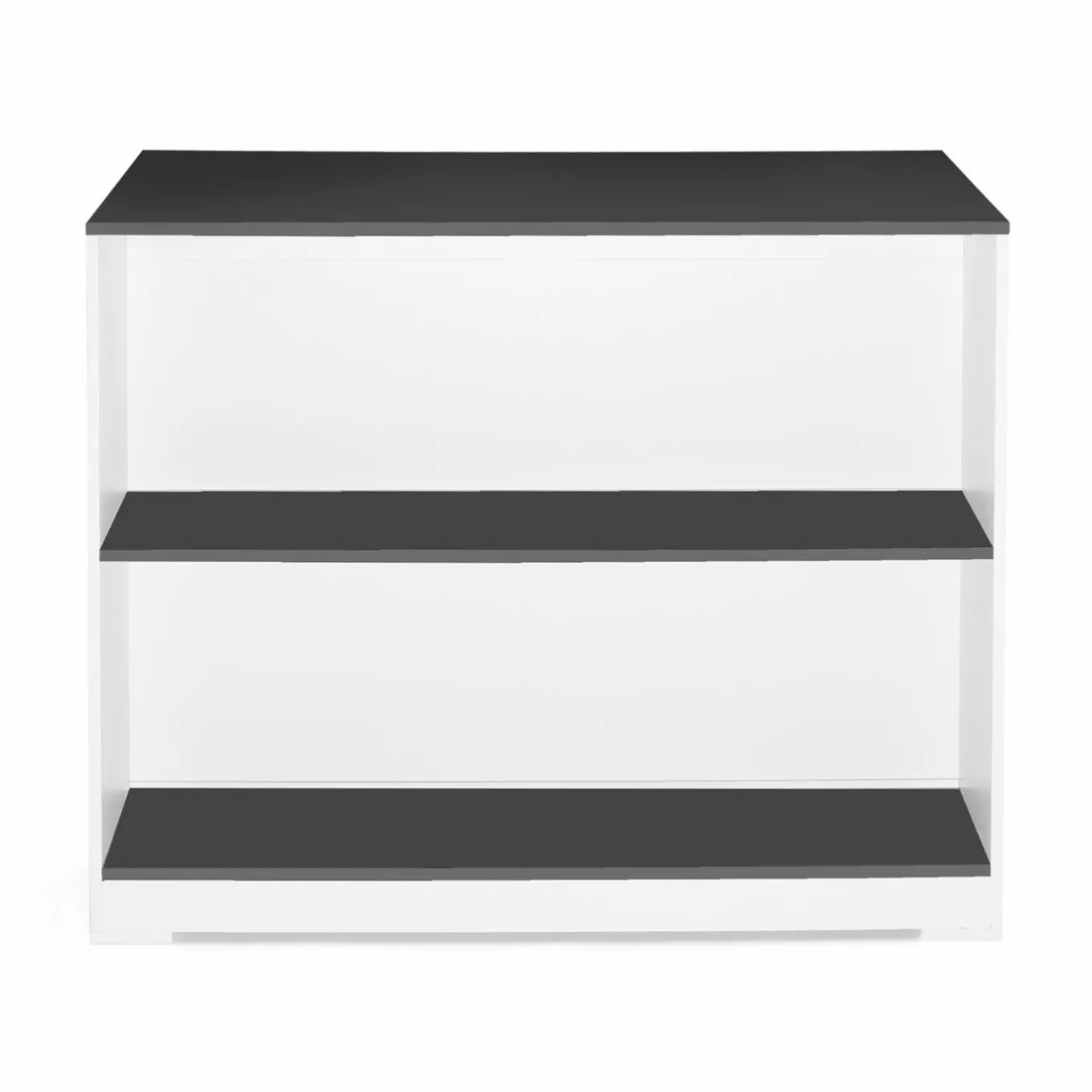 IDMarket Table haute îlot de cuisine blanche et grise* Meubles Hauts|Meubles Blancs