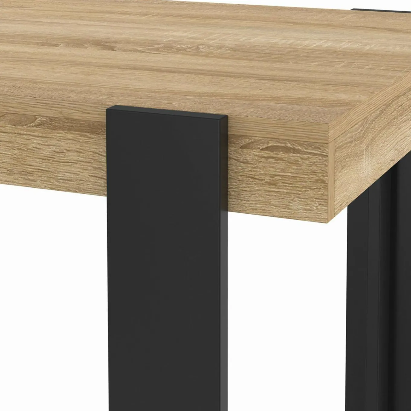 IDMarket Table haute mange debout noir et bois 113 cm* Meubles Hauts|Collection Design