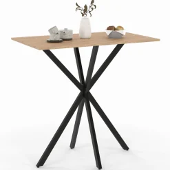 IDMarket Table haute mange debout recangulaire bois et métal noir pied araignée 100 cm* Meubles Hauts|Collection Design