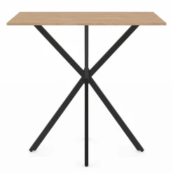 IDMarket Table haute mange debout recangulaire bois et métal noir pied araignée 100 cm* Meubles Hauts|Collection Design