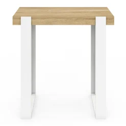 IDMarket Table haute mange-debout blanc et bois 90 cm* Meubles Hauts|Collection Design