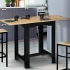 IDMarket Table haute mange-debout extensible noire et bois* Collection Design|Collection Contemporaine