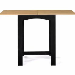 IDMarket Table haute mange-debout extensible noire et bois* Collection Design|Collection Contemporaine