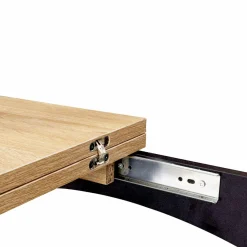 IDMarket Table haute mange-debout extensible noire et bois* Collection Design|Collection Contemporaine