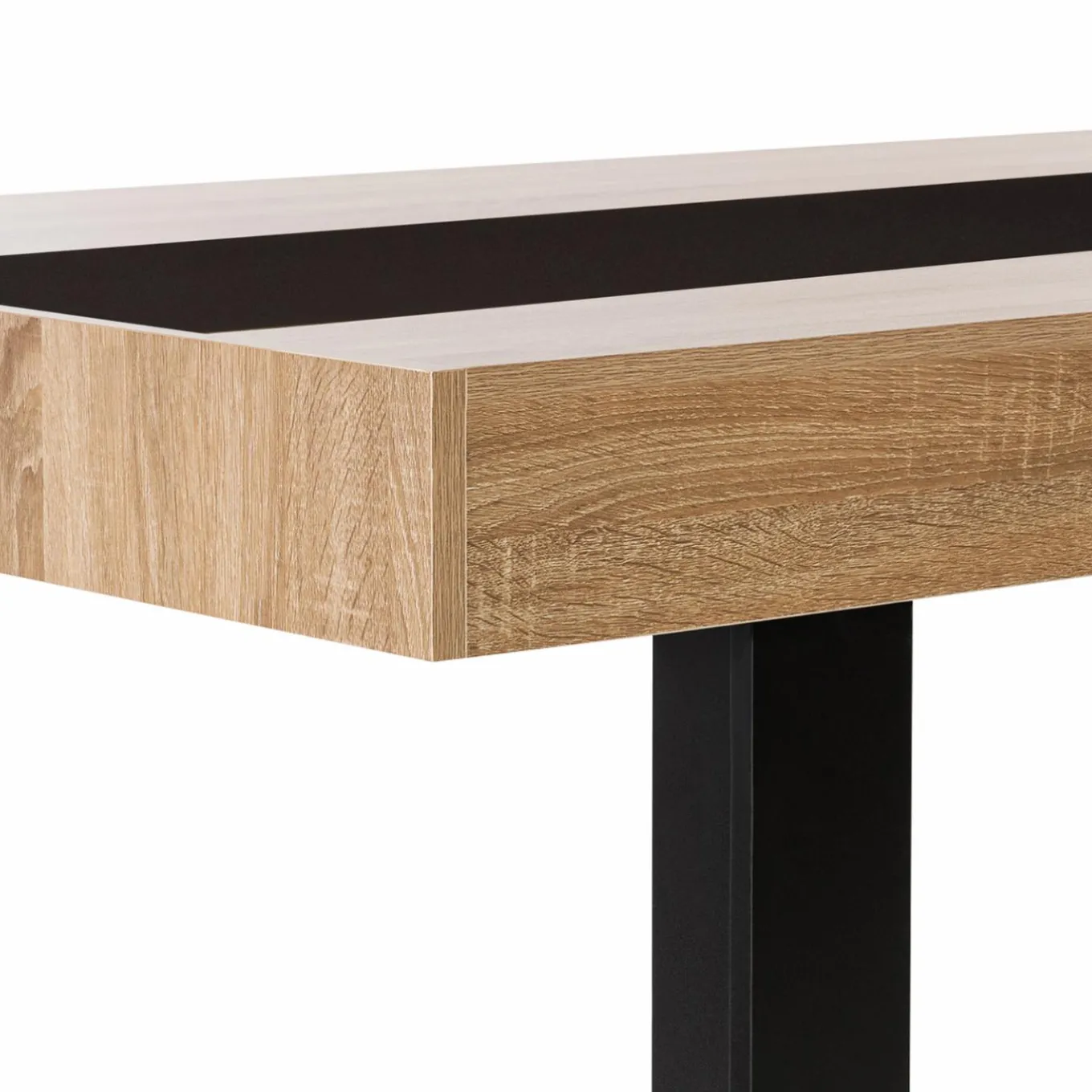 IDMarket Table industrielle bois et noire 6 personnes 160 cm* Meubles En Bois|Collection Design