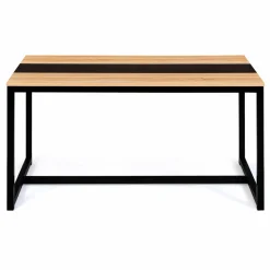 IDMarket Table industrielle bois et métal 6 personnes 120 cm* Meubles En Bois|Collection Industrielle