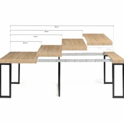 IDMarket Table industrielle extensible 10 personnes 235 cm* Meubles En Bois|Collection Agencement Magasin