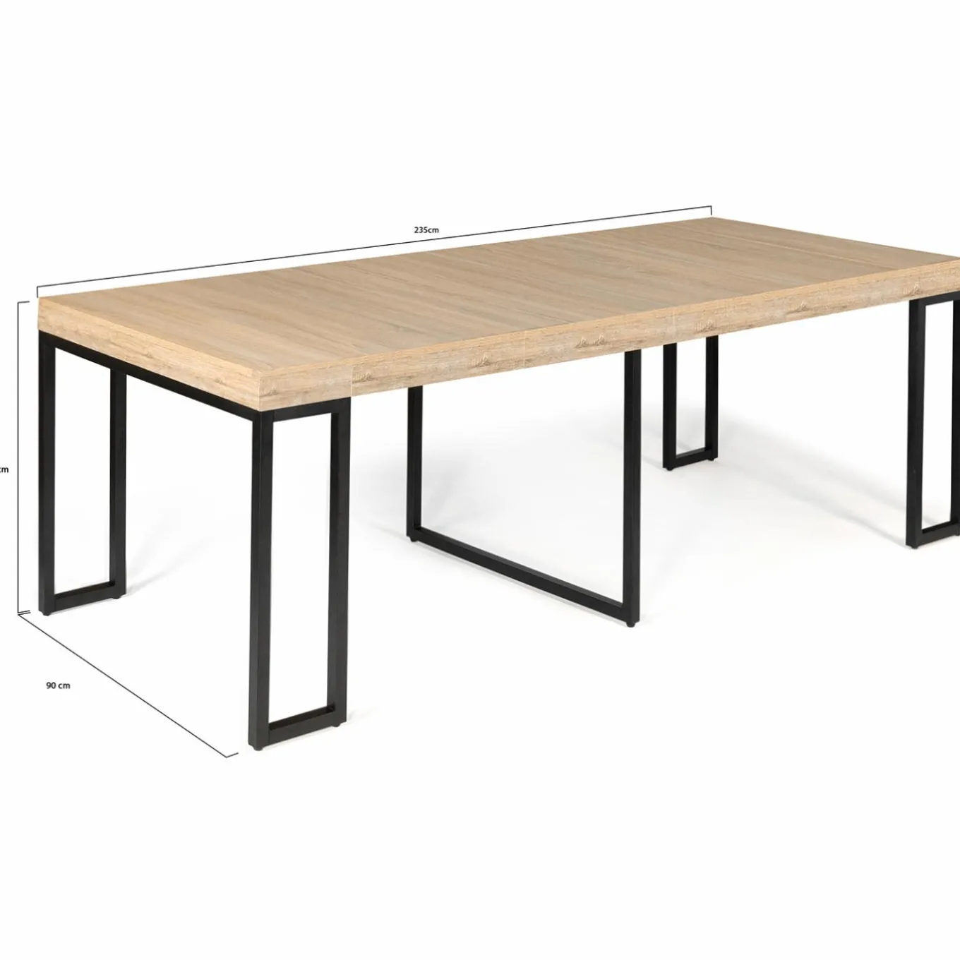 IDMarket Table industrielle extensible 10 personnes 235 cm* Meubles En Bois|Collection Agencement Magasin