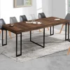 IDMarket Table industrielle extensible 14 personnes 300 cm bois foncé* Collection Industrielle|Consoles