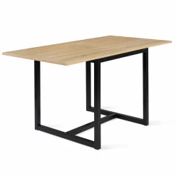 IDMarket Table industrielle extensible 6-8 personnes 160 cm* Meubles En Bois|Collection Industrielle