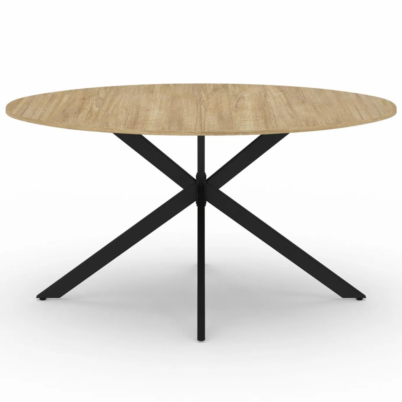 IDMarket Table industrielle 8 personnes ovale bois et pied araignée noir 150 cm* Tables Et Chaises|Tables