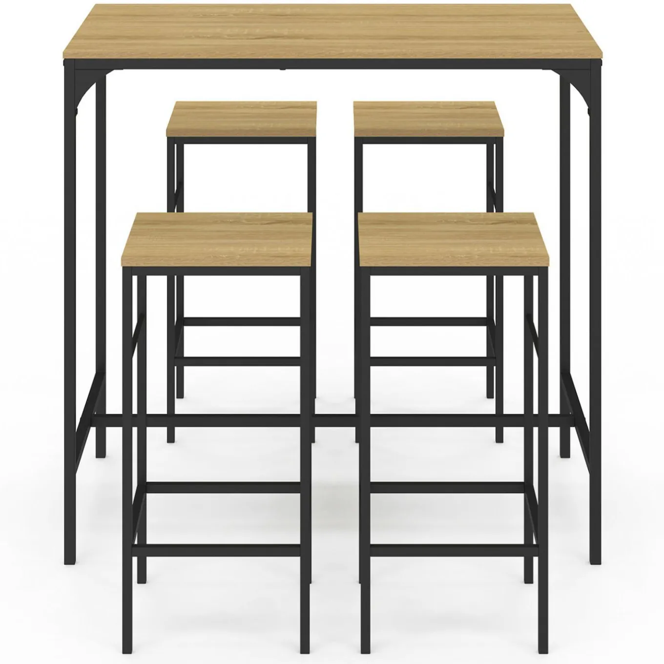 IDMarket Table mange debout style industriel avec tabourets* Meubles En Bois|Collection Industrielle