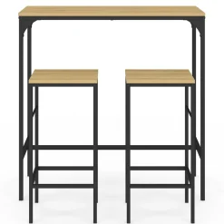 IDMarket Table mange-debout style industriel avec 2 tabourets* Collection Industrielle|Mange Debout
