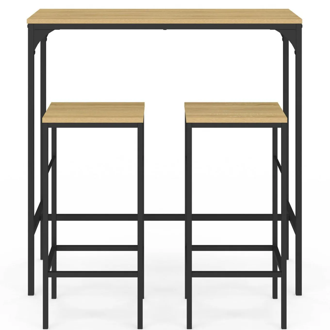 IDMarket Table mange-debout style industriel avec 2 tabourets* Collection Industrielle|Mange Debout