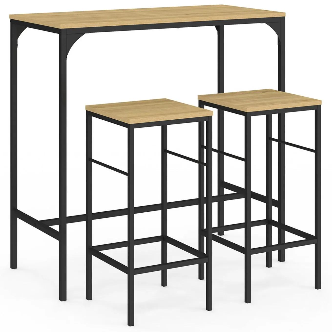 IDMarket Table mange-debout style industriel avec 2 tabourets* Collection Industrielle|Mange Debout