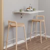 IDMarket Table murale rabattable bois blanc 2 personnes L.70cm* Mange Debout|Tables Hautes