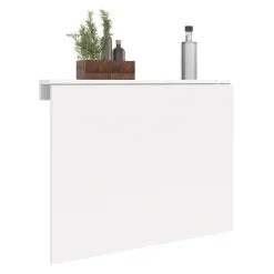 IDMarket Table murale rabattable bois blanc 2 personnes L.70cm* Mange Debout|Tables Hautes