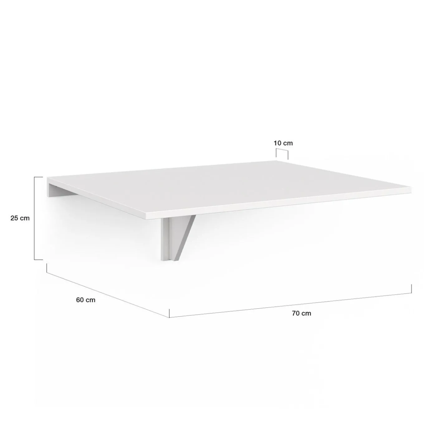 IDMarket Table murale rabattable bois blanc 2 personnes L.70cm* Mange Debout|Tables Hautes