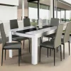IDMarket Table noire et blanche 6 personnes* Meubles Blancs|Collection Contemporaine