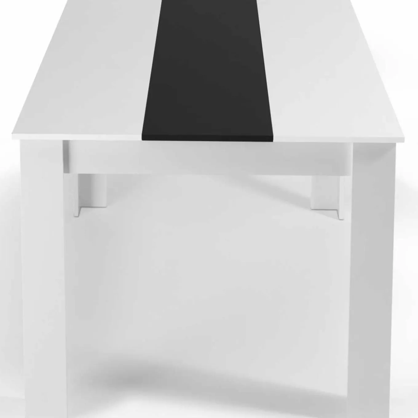 IDMarket Table noire et blanche 6 personnes* Meubles Blancs|Collection Contemporaine