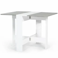 IDMarket Table pliante design blanche et grise* Meubles Blancs|Collection Contemporaine