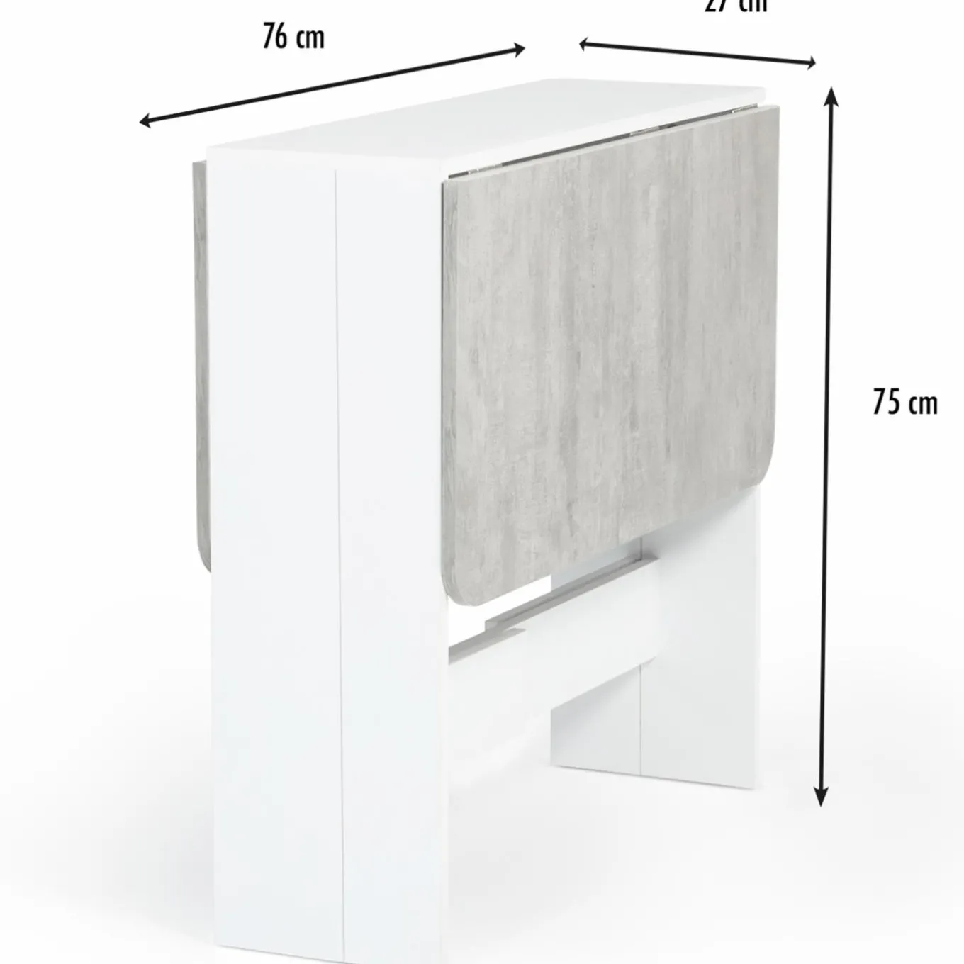 IDMarket Table pliante design blanche et grise* Meubles Blancs|Collection Contemporaine