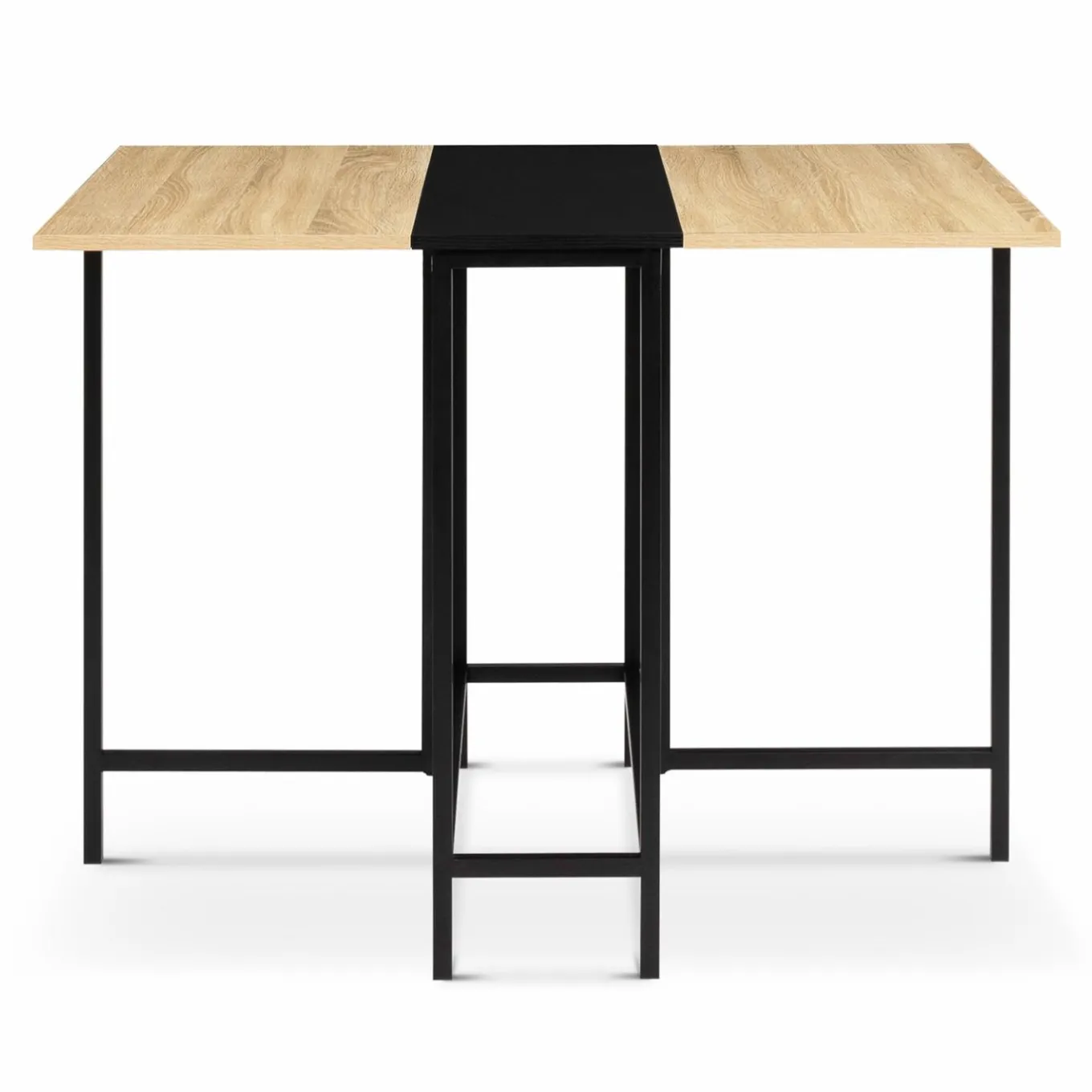 IDMarket Table pliante industrielle bois et métal noir 2-4 personnes* Collection Industrielle|Consoles