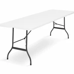 IDMarket Table pliante portable blanche 1m80 et 2 bancs pliables* Mobilier Pliant D'Appoint
