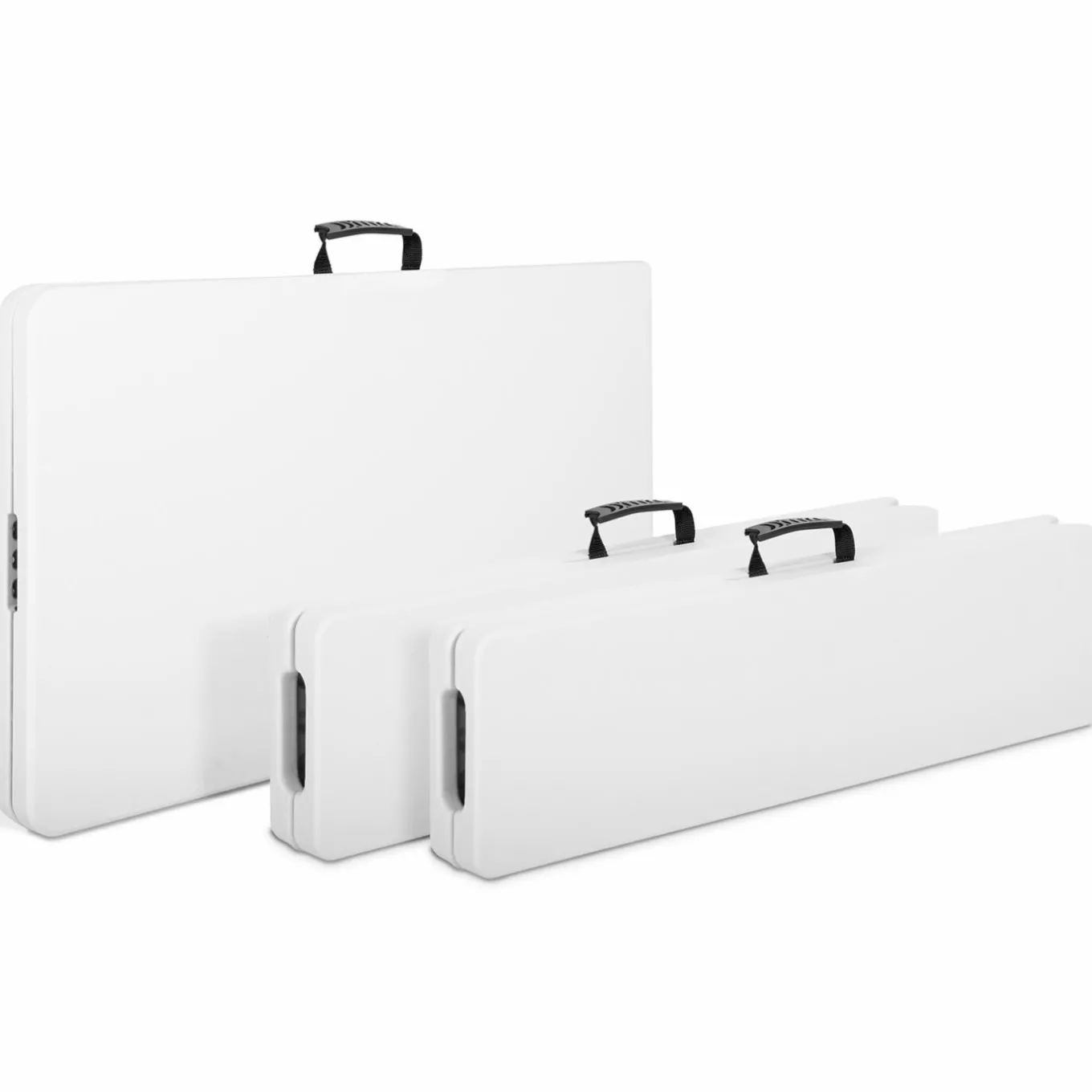IDMarket Table pliante portable blanche 1m80 et 2 bancs pliables* Mobilier Pliant D'Appoint