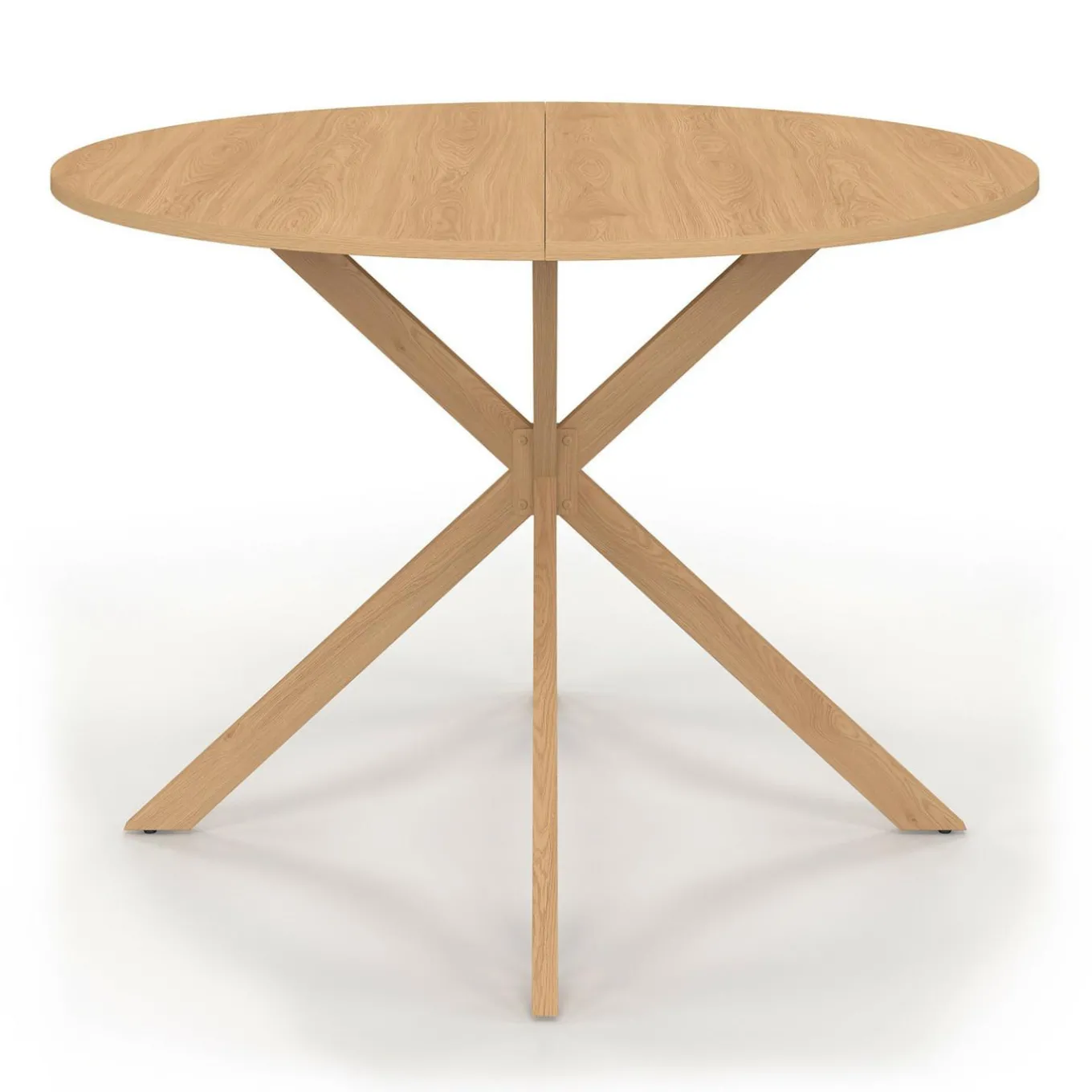 IDMarket Table ronde 6 personnes bois effet hêtre 6 personnes 110 cm pied araignée* Collection Moderne|Tables Et Chaises