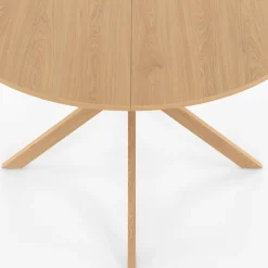 IDMarket Table ronde 6 personnes bois effet hêtre 6 personnes 110 cm pied araignée* Collection Moderne|Tables Et Chaises