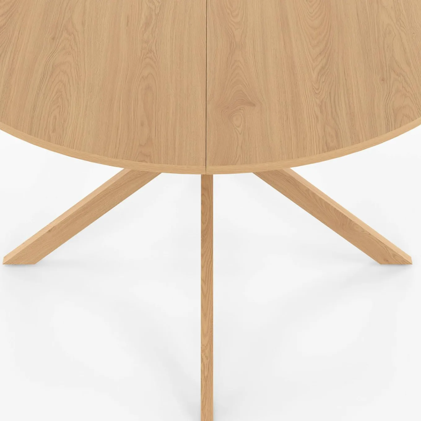 IDMarket Table ronde 6 personnes bois effet hêtre 6 personnes 110 cm pied araignée* Collection Moderne|Tables Et Chaises