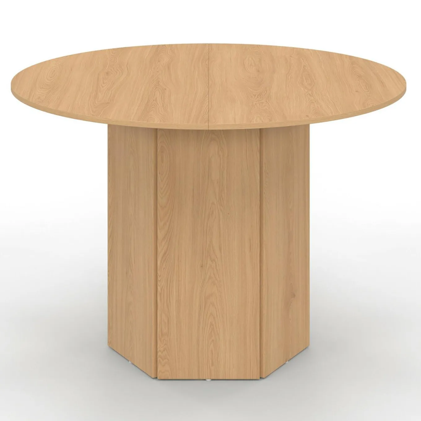 IDMarket Table ronde 6 personnes bois effet hêtre 110 cm pied hexagonal* Collection Design|Collection Moderne