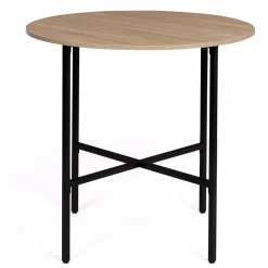 IDMarket Table ronde industrielle 4 personnes 80 cm* Collection Industrielle|Salle À Manger Complète