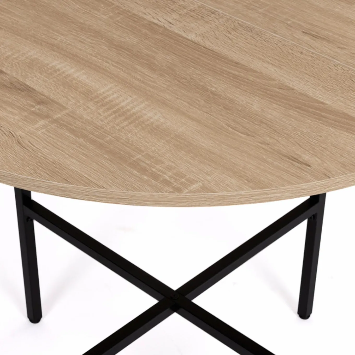 IDMarket Table ronde industrielle 4 personnes 80 cm* Collection Industrielle|Salle À Manger Complète