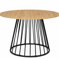 IDMarket Table ronde pied filaire bois et noir 6 personnes* Collection Industrielle|Salle À Manger Complète